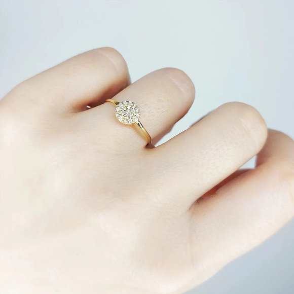 Gold Plated Cubic Zirconia Dainty Ring - Picture 4 of 4
